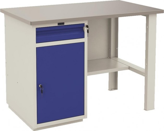 Верстак слесарный однотумбовый ПРАКТИК Profi WT120.WD2/F1.000