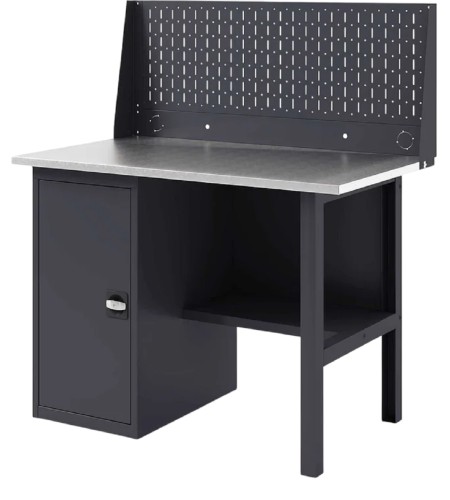 Верстак слесарный однотумбовый GREENBERG VERSTAK_Т1_P1_1200 с перфопанелью одинарной