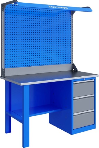 Верстак слесарный однотумбовый ВЕРСТАКОФФ TNC 141.13.2-2F 125124