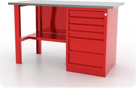 Верстак слесарный однотумбовый FERRUM "CLASSIC" 01.106L-3000 красный 01.106L-