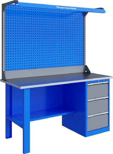 Верстак слесарный однотумбовый ВЕРСТАКОФФ TNC 161.13.3-2F 125142