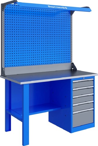 Верстак слесарный однотумбовый ВЕРСТАКОФФ TNC 141.15.2-2F 125130