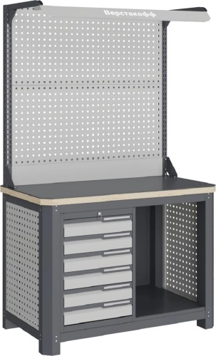 Верстак слесарный однотумбовый ВЕРСТАКОФФ MCN 1252.S6.1-2F 111218