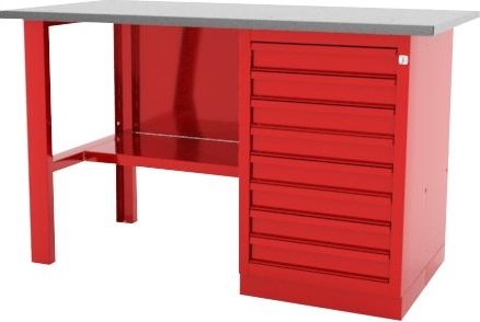 Верстак слесарный однотумбовый FERRUM "CLASSIC" 01.108L-3000 красный 01.108L-