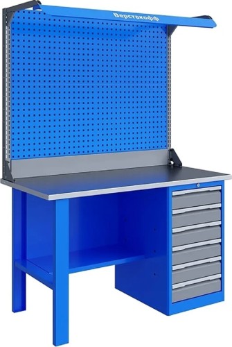 Верстак слесарный однотумбовый ВЕРСТАКОФФ TNC 141.16.2-2F 125133