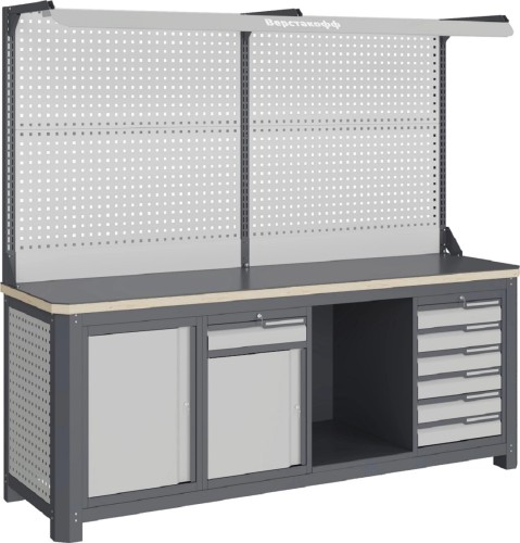 Верстак слесарный трехтумбовый ВЕРСТАКОФФ MCN 2052.S678.1-2F 111314