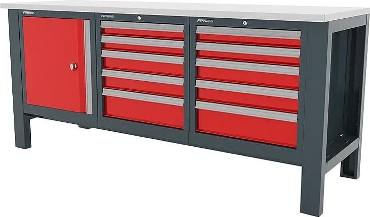 Верстак слесарный трехтумбовый FERRUM "PREMIUM" 11.41055 красный 11.41055