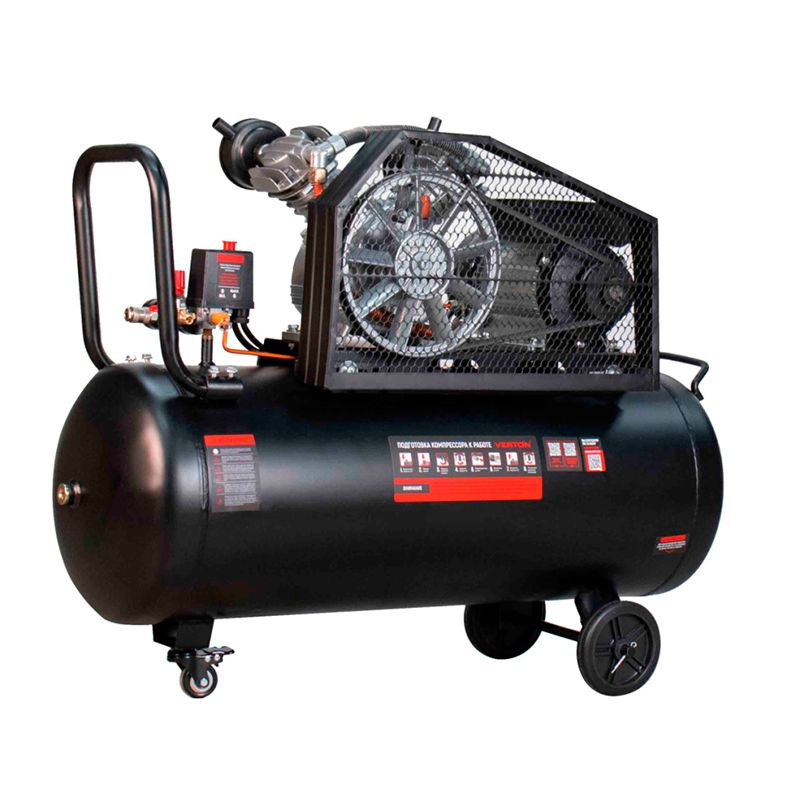 Компрессор ременной Verton Air AC-100/450RV (230/50 В/Гц,масл.рем.450л/м,100л,10б,2,5 кВт,1000об/мин - изображение 3
