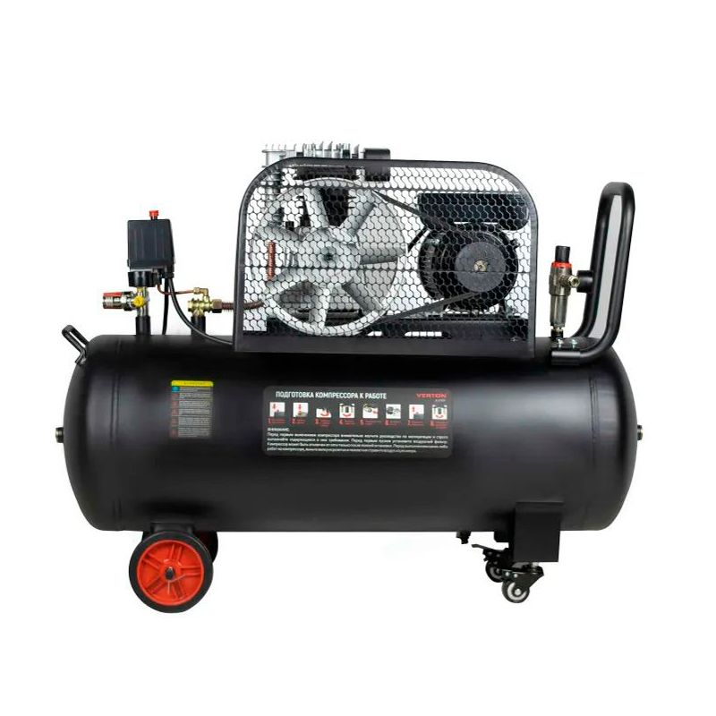 Компрессор Verton Air AC-100/510R (230/50 В/Гц,масл.рем.510л/м,100л,12б,2,5кВт,2800об/мин,италь.тип, - изображение 4