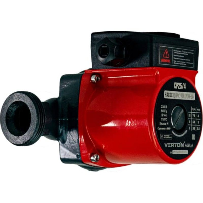 Циркуляционный насос Verton AQUA CP25/4(72-53-36Вт,Qmax40-30-20л/мин,Hmax 4-3-2.5,L180мм,подкл.38мм) - изображение 2