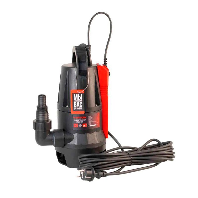 Дренажный насос для грязной воды Verton AQUA DP550/35PI(550Вт,Hmax-7м,190 л/мин,d.ч 35,пластик.корпу - изображение 10