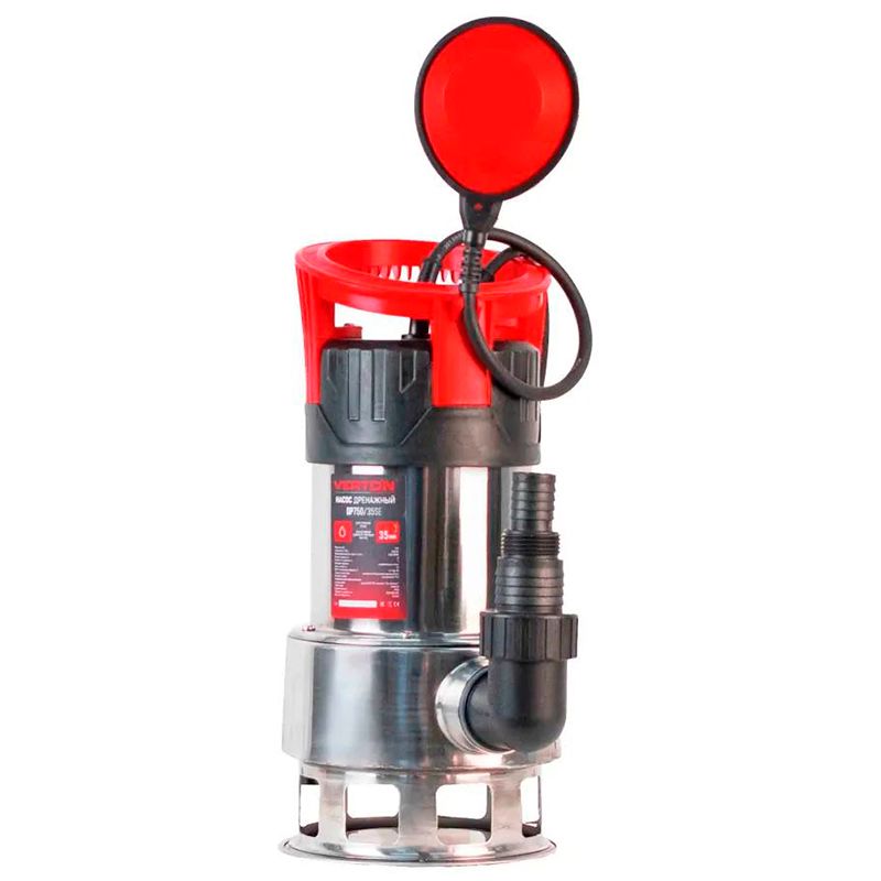 Дренажный насос для грязной воды Verton AQUA DP750/35SE(750Вт,Hmax-8м,225 л/мин,d.ч 35,нержав.корпус - изображение 2