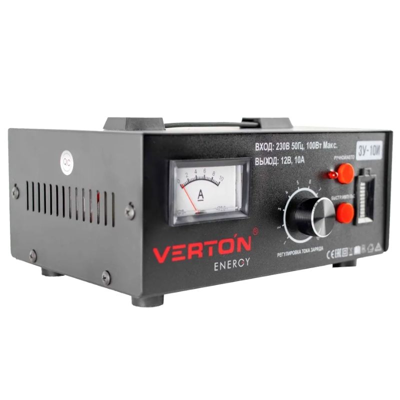 Зарядное устройство VERTON Energy ЗУ-10И (230/50 В/Гц,100Вт,12/24В, 30-120 А/ч,импульсная)