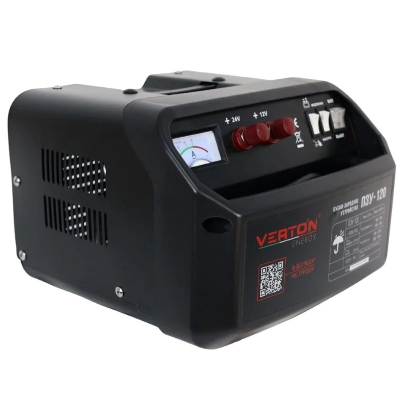 Пуско-зарядное устройство VERTON Energy ПЗУ-120 (230/50В/Гц,12/24В,емк20-400Ач,ток зар/зап.40А/120) - изображение 2