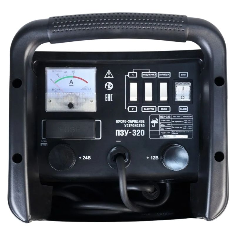 Пуско-зарядное устройство VERTON Energy ПЗУ-320 (230/50В/Гц,емк20-500Ач,12/24В,ток зар/зап45А/240А) - изображение 2