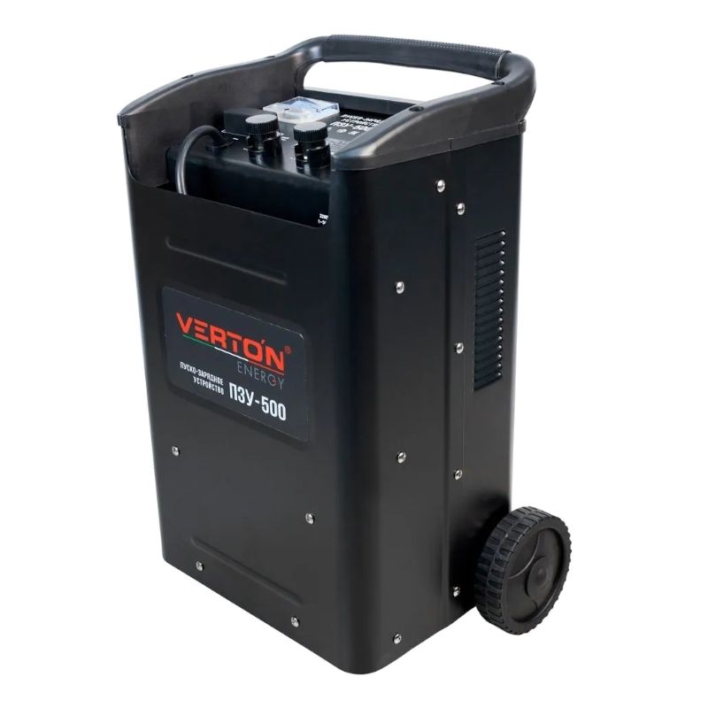 Пуско-зарядное устройство VERTON Energy ПЗУ-500 (230/50В/Гц,12/24В,емк50-800Ач,ток зар/зап75А/500А)