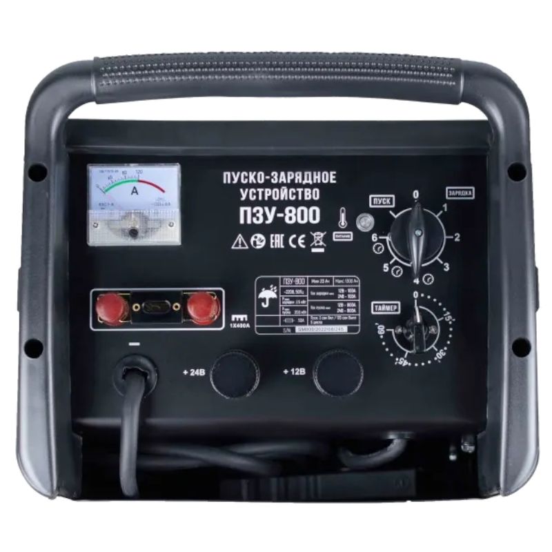 Пуско-зарядное устройство VERTON Energy ПЗУ-800(230/50В/Гц,12/24В,емк20-1300Ач,ток зар/зап100А/800А) - изображение 5