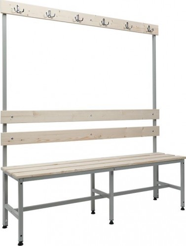 Вешалка для раздевалок ПРАКТИК CW-1500 двухдорожковые крючки 6 шт. S23099102502