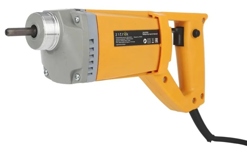 Вибратор глубинный ZITREK ZKVD950 (220В) вал 1.5 м. со встроенной булавой ф-35 мм, портативный 083-3205