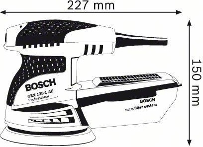 Виброшлифмашина BOSCH GEX 125-1 AE K эксцентриковая  0601387501 Кейс - изображение 2