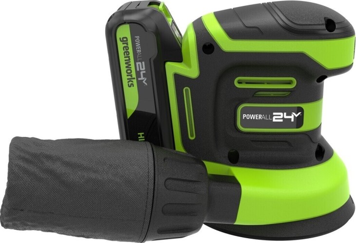 Виброшлифмашина эксцентриковая аккумуляторная GREENWORKS OS325 24V, АКБ 2Ач и ЗУ 3100907CUA - изображение 5