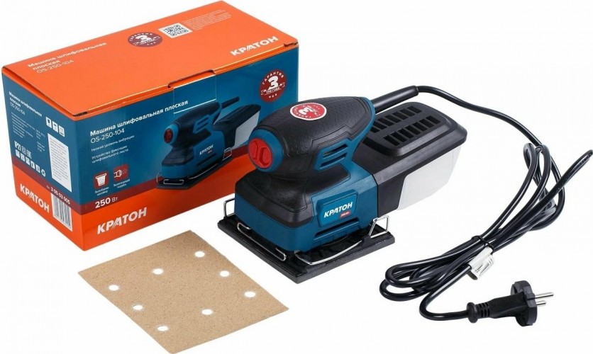 Виброшлифмашина КРАТОН OS-250-104 плоская 3 05 03 005 - изображение 2