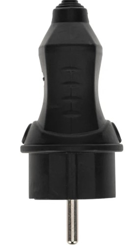 Вилка Proconnect 111-001-4 прямая влагозащищенная 2P+PE 230V, 16A, IP44 каучу - изображение 2