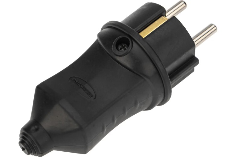 Вилка Proconnect 111-001-4 прямая влагозащищенная 2P+PE 230V, 16A, IP44 каучу - изображение 4