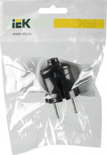 Вилка разборная IEK ВПп20-02 прямая без заземл. контакта 6а черн. EVP20-06-01-K02 - изображение 2