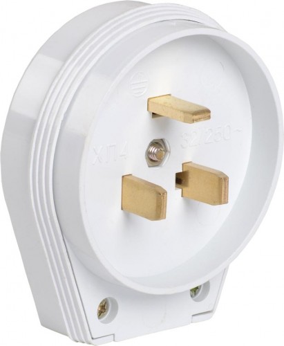 Вилка разборная IEK ВПпл10-01 для плиты 32а с заземл. контактом EVP10-32-01-K01