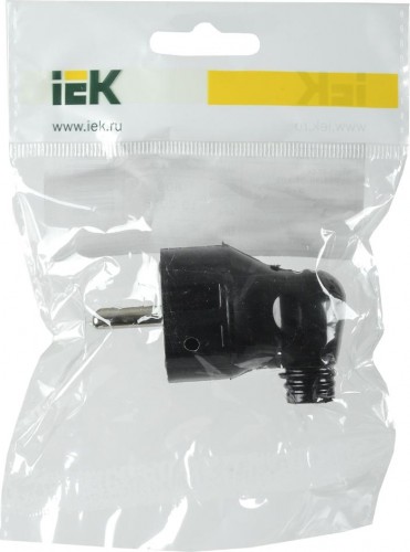 Вилка разборная IEK ВПу11-02 угловая с заземл. 16а черн. EVP11-16-01-K02 - изображение 2