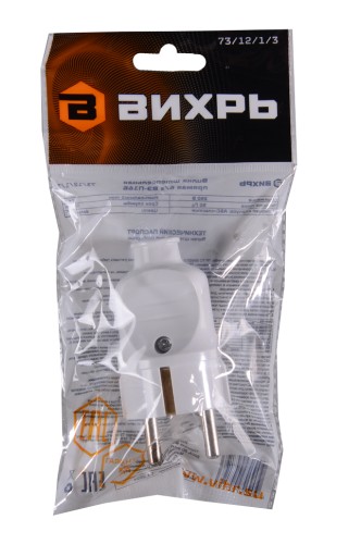 Вилка разборная ВИХРЬ 73/12/1/3 прямая с/з, белая 16а - изображение 4