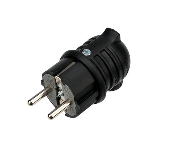 Вилка REXANT 111-003 угловая влагозащищенная, с/з, 16A, IP44 каучук