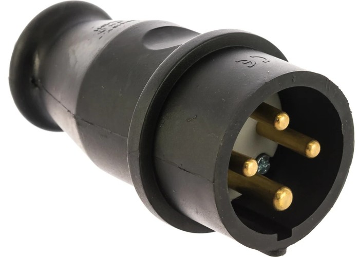 Вилка REXANT 111-006 переносная влагозащищенная 3P+PE, 32A, IP44 каучук