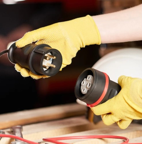 Вилка REXANT 111-006 переносная влагозащищенная 3P+PE, 32A, IP44 каучук - изображение 2