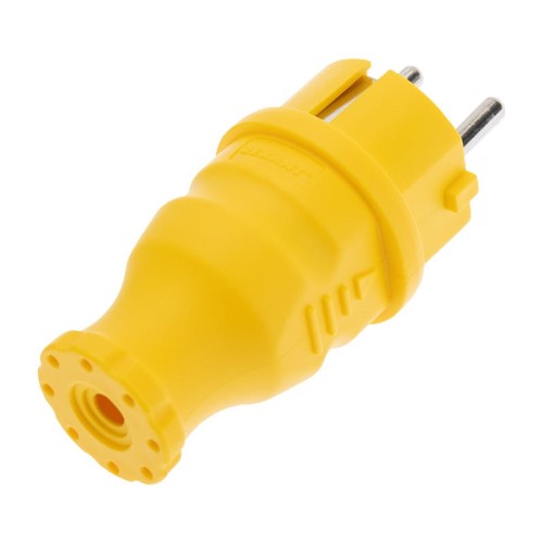 Вилка REXANT 111-014 прямая влагозащищенная, c/з, 16A, IP44, желтая - изображение 2