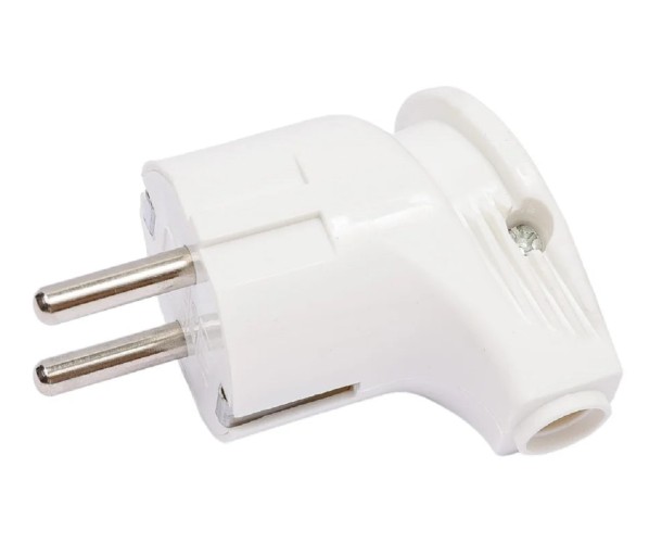 Вилка REXANT 16-0728 Евро угловая с з/к 16A белая