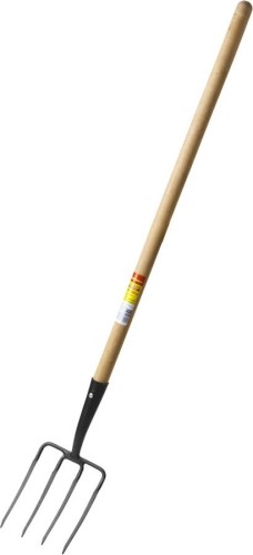 Вилы садовые GRINDA 180х220х1300 мм кованые, четырехрогие, с деревянным черенком 39721