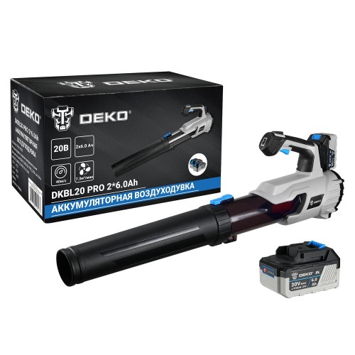Воздуходувка аккумуляторная DEKO DKBL20 PRO бесщеточная 20в, 2х6.0ач 063-4362