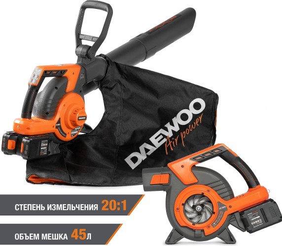 Воздуходувка-пылесос аккумуляторная DAEWOO DABL 9042Li SET - изображение 2