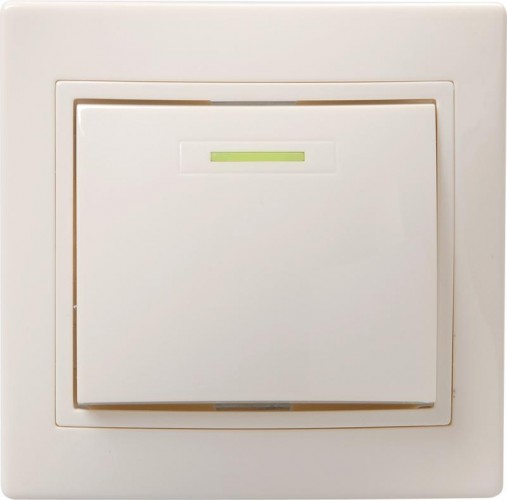 Выключатель 1-клавишный IEK ВС10-1-1-ККм 10А КВАРТА для скрытой установки Кремовый EVK11-K33-10-DM