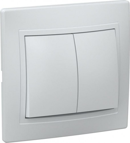 Выключатель 2-клавишный IEK ВС10-2-0-КБ 10А КВАРТА для скрытой установки Белый EVK20-K01-10-DM