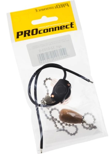 Выключатель для настенного светильника Proconnect 32-0103-9 c проводом деревянным наконечником, Silver инд.уп