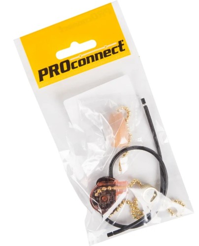 Выключатель для настенного светильника Proconnect 32-0104-9 c проводом деревянным наконечником, Gold инд.уп