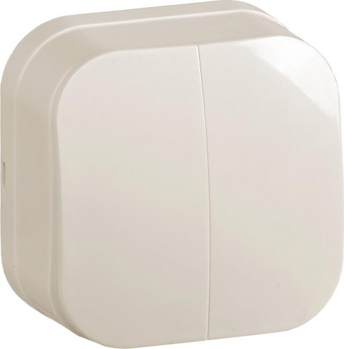 Выключатель двухклавишные IEK GLORY ВС20-2-0-ХК 10А кремовый EVH20-K33-10