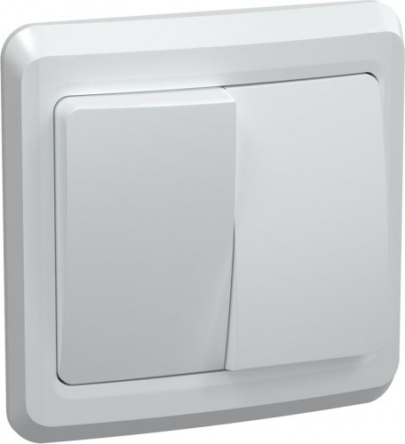 Выключатель двухклавишный IEK Вега ВС10-2-0 10А IP20 белый EVV20-K01-10-DM