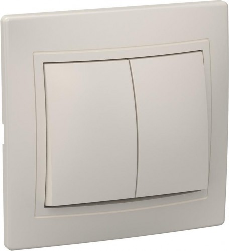 Выключатель двухклавишный IEK Кварта ВС10-2-0-ККм 10А IP20 кремовый EVK20-K33-10-DM