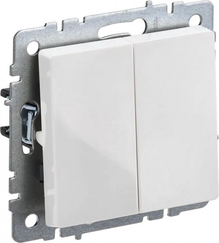 Выключатель двухклавишный IEK BRITE ВС10-2-0-БрБ 10А белый BR-V20-0-10-K01