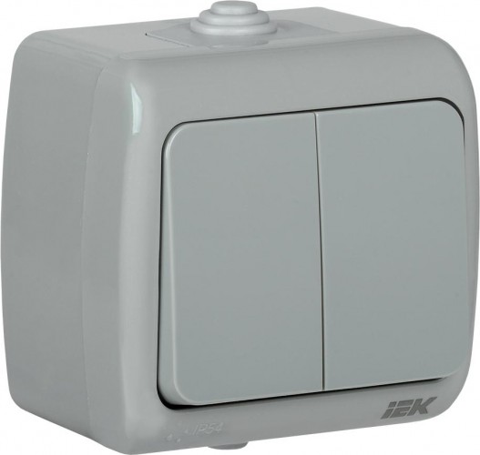 Выключатель двухклавишный IEK Aquatic ВС-20-2-0-А 10А ip54 EVA20-K03-10-54
