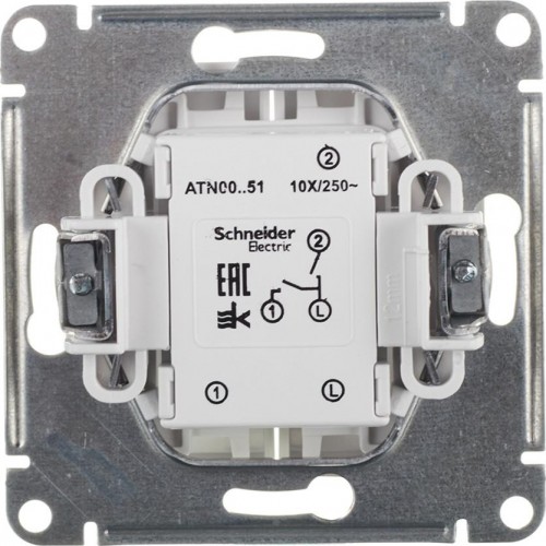 Выключатель двухклавишный Systeme Electric AtlasDesign (сх. 5) 10ax белый ATN000151 - изображение 2
